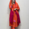 Orange floral embroidered suit