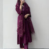 Purple anarkali with kota dupatta